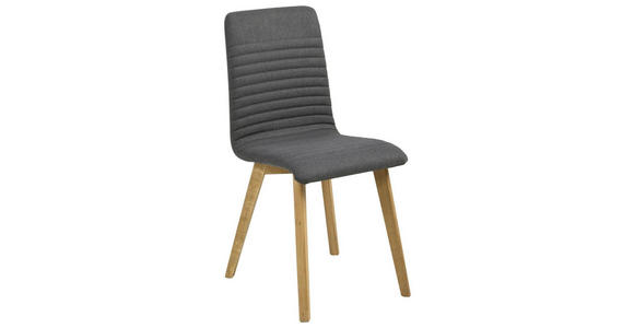 STUHL in Webstoff Textil - Eichefarben/Anthrazit, Design, Holz/Textil (42/90/43cm) - Carryhome