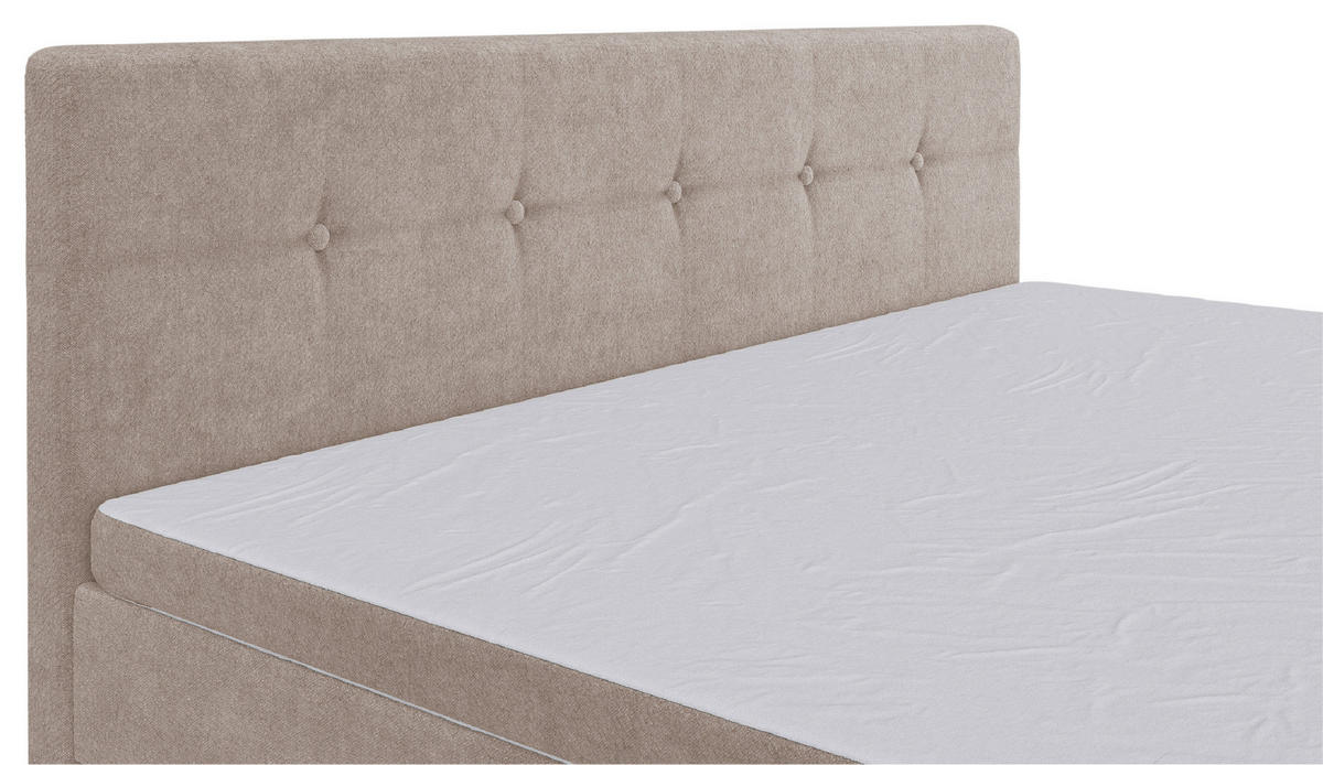 BOXSPRINGBETT 180/200 cm  in Beige  - Beige/Schwarz, KONVENTIONELL, Kunststoff/Textil (180/200cm) - Carryhome
