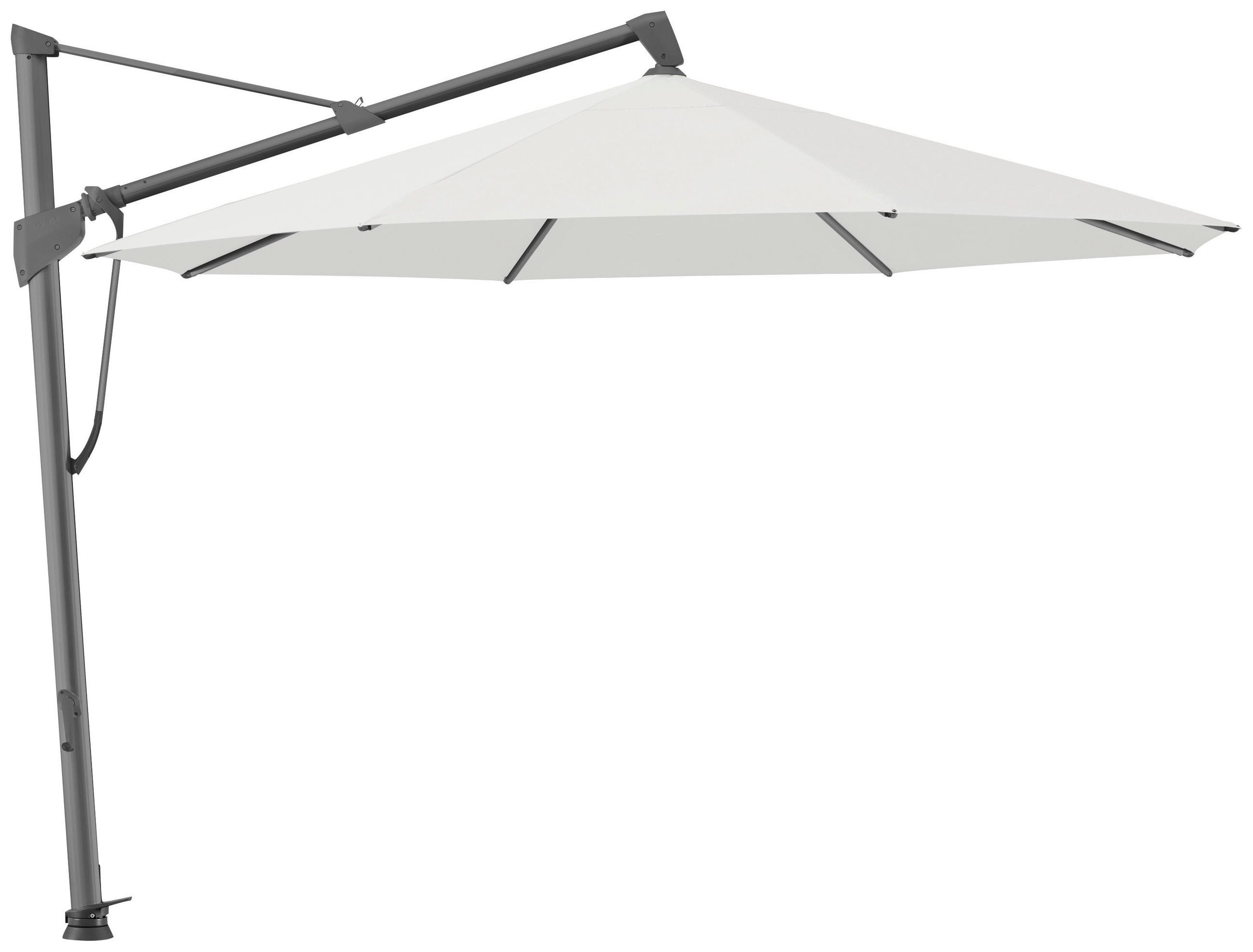 AMPELSCHIRM 350x350 cm Greige  - Greige/Anthrazit, KONVENTIONELL, Textil/Metall (350/350cm) - Glatz