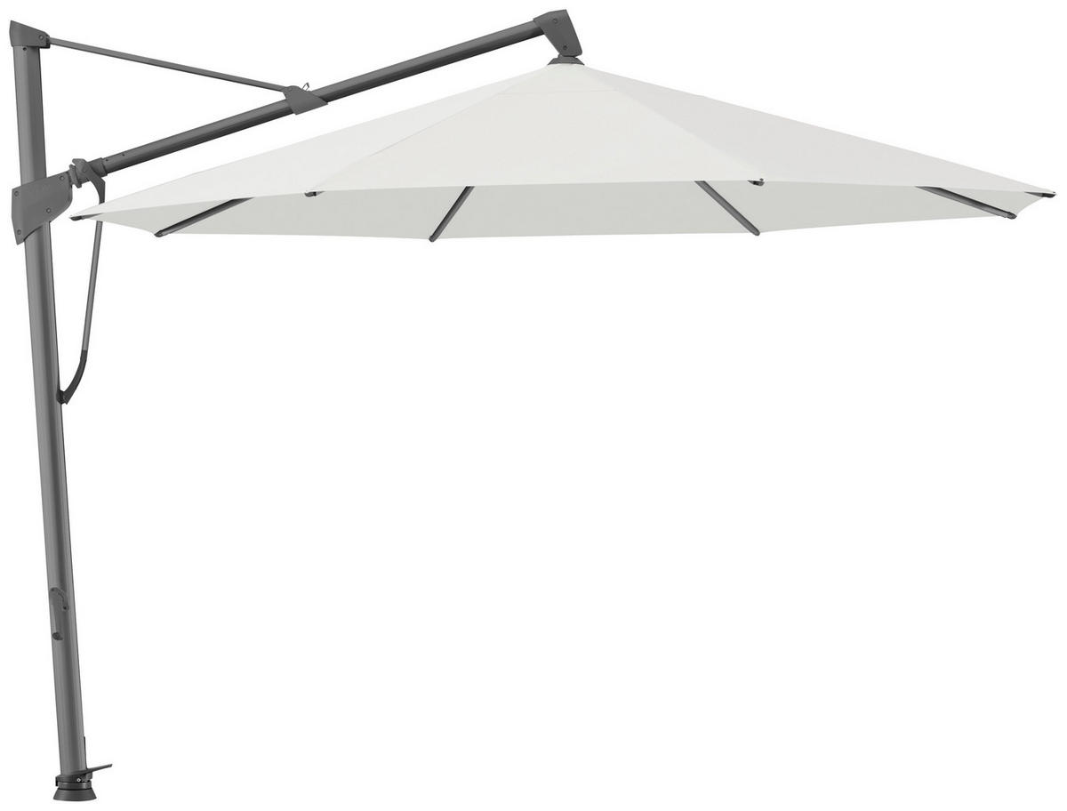 AMPELSCHIRM 350x350 cm Greige  - Greige/Anthrazit, KONVENTIONELL, Textil/Metall (350/350cm) - Glatz