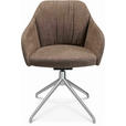 ARMLEHNSTUHL  in Aluminium Velours  - Graubraun/Alufarben, Design, Textil/Metall (58/81,5-84,5/60cm) - Johann Jakob