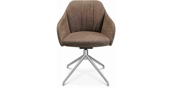 ARMLEHNSTUHL in Aluminium Velours - Graubraun/Alufarben, Design, Textil/Metall (58/81,5-84,5/60cm) - Johann Jakob