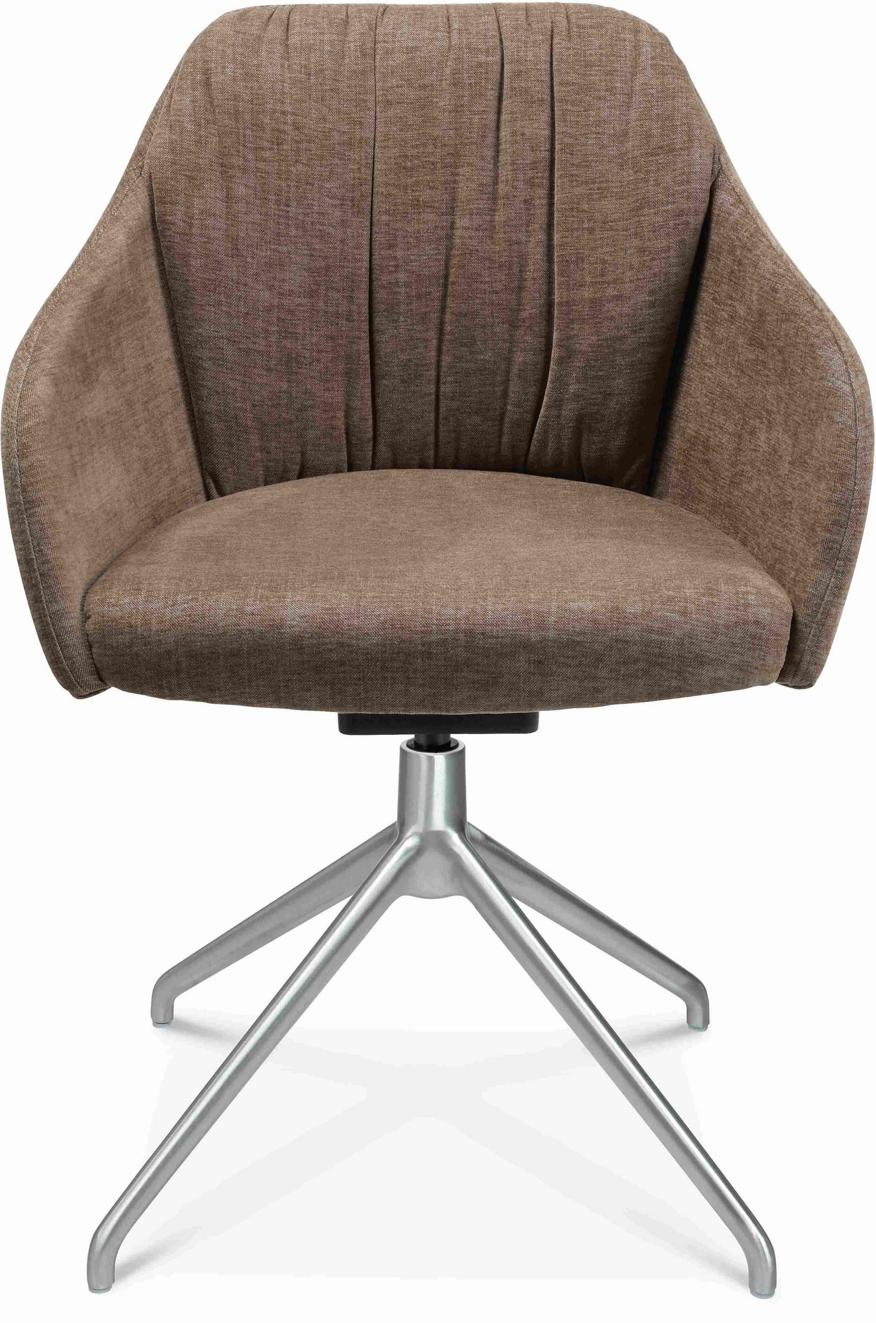 ARMLEHNSTUHL  in Aluminium Velours  - Graubraun/Alufarben, Design, Textil/Metall (58/81,5-84,5/60cm) - Johann Jakob