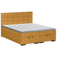 BOXSPRINGBETT 180/200 cm  in Senfgelb  - Senfgelb/Schwarz, Konventionell, Kunststoff/Textil (180/200cm) - home24