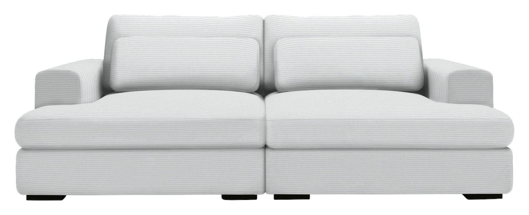 BIGSOFA in Cord Silberfarben  - Silberfarben/Schwarz, Design, Textil (223/80/158cm) - Lomoco