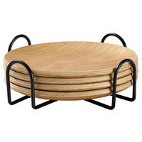 Suport 5 piese  - maro deschis, Design, lemn/metal - Novel