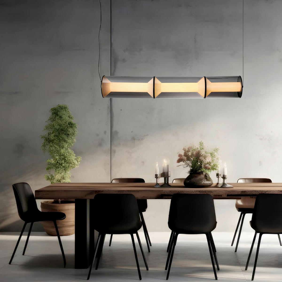 LED-PENDELLEUCHTE  - Schwarz, KONVENTIONELL, Metall (120/93.5/15cm)