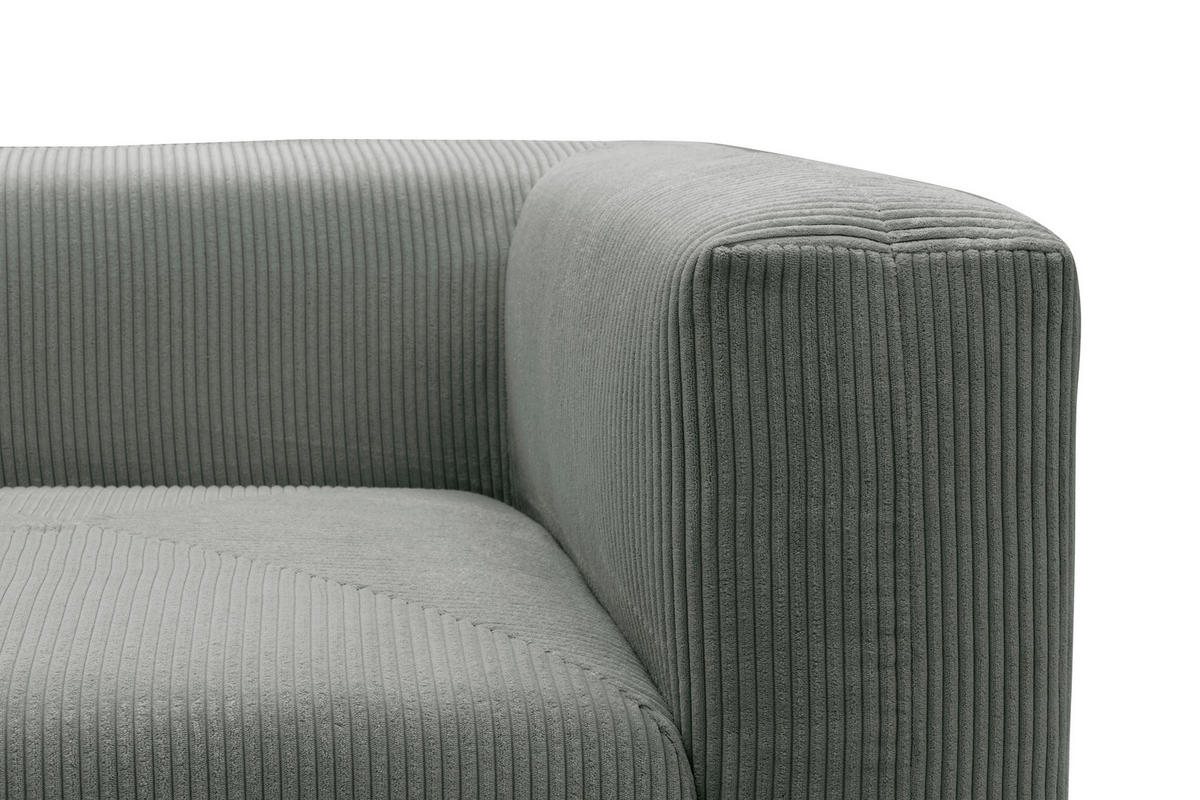 2-SITZER-SOFA Cord, Mikrofaser Hellgrau  - Hellgrau/Schwarz, Design, Kunststoff/Textil (216/69/108cm) - MID.YOU