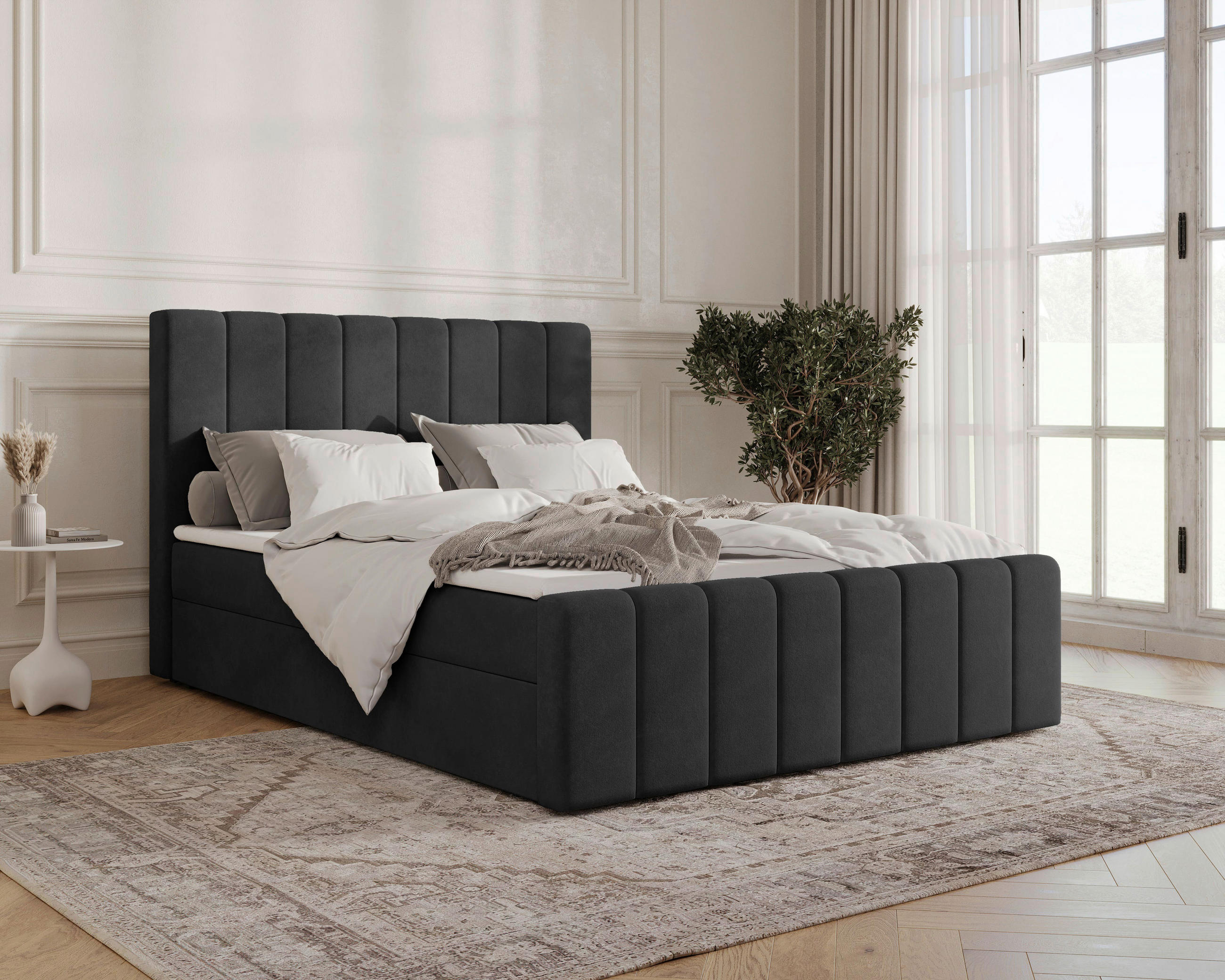 BOXBETT 180/200 cm  in Schwarz  - Schwarz, MODERN, Holz/Kunststoff (180/200cm) - MID.YOU