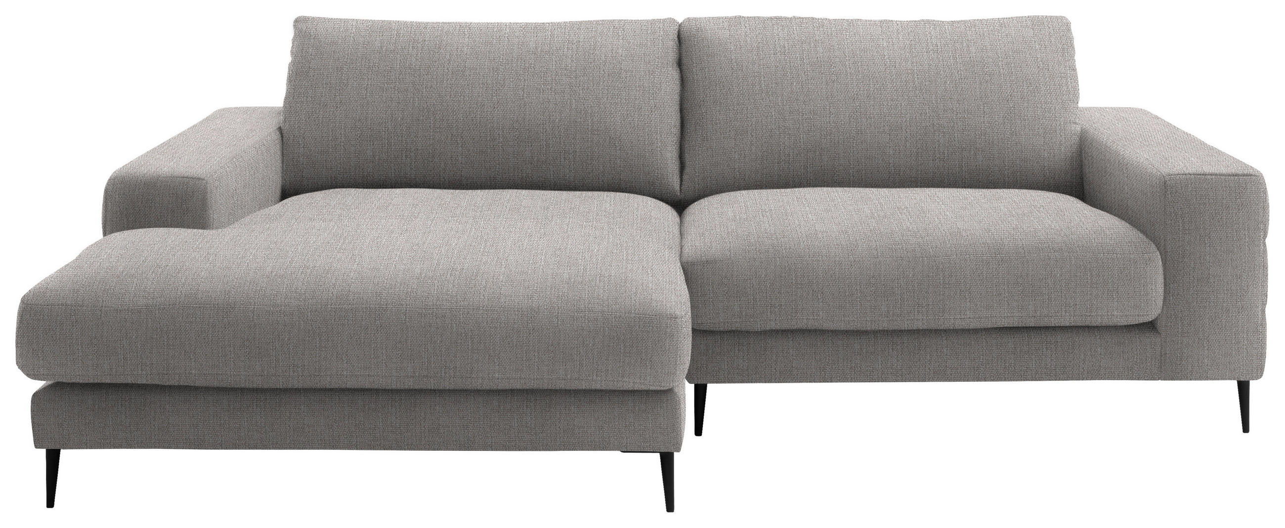 ECKSOFA in Flachgewebe Sandfarben  - Sandfarben/Schwarz, Design, Textil/Metall (177/253cm) - Dieter Knoll