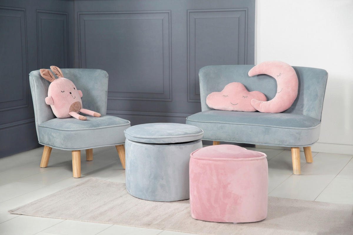 KINDERSOFA - Hellblau, Basics, Textil (70/50/48cm) - Roba