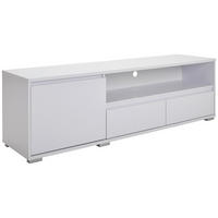 TV-BÄNK  180/55/48 cm 2 låda(or) stående  - vit/kromfärg, Design, trämaterial/plast (180/55/48cm) - Best Price