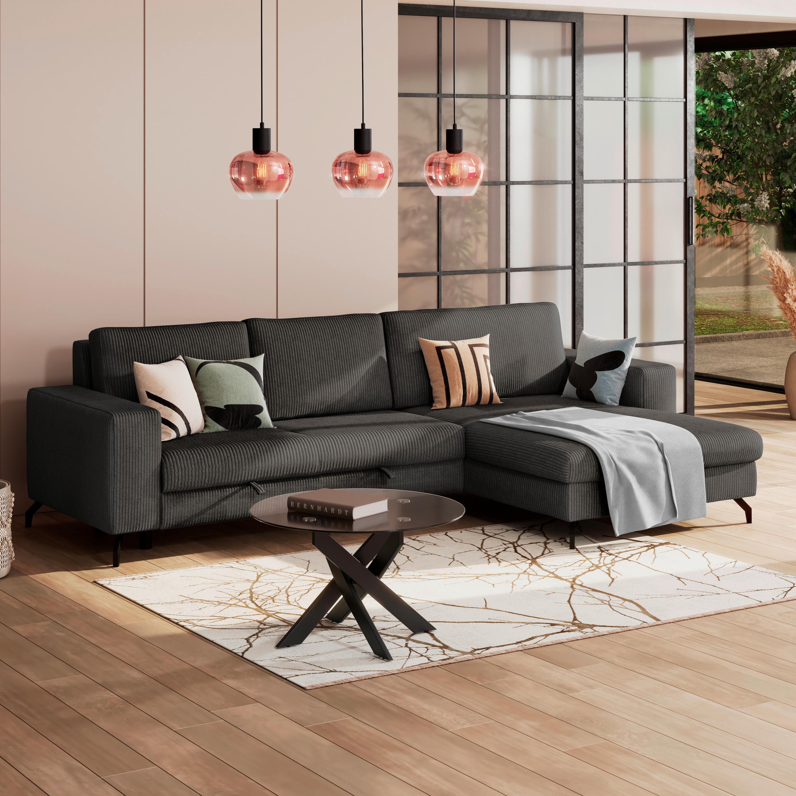 ECKSOFA Grau  - Grau, Trend, Textil (290/178cm) - P & B
