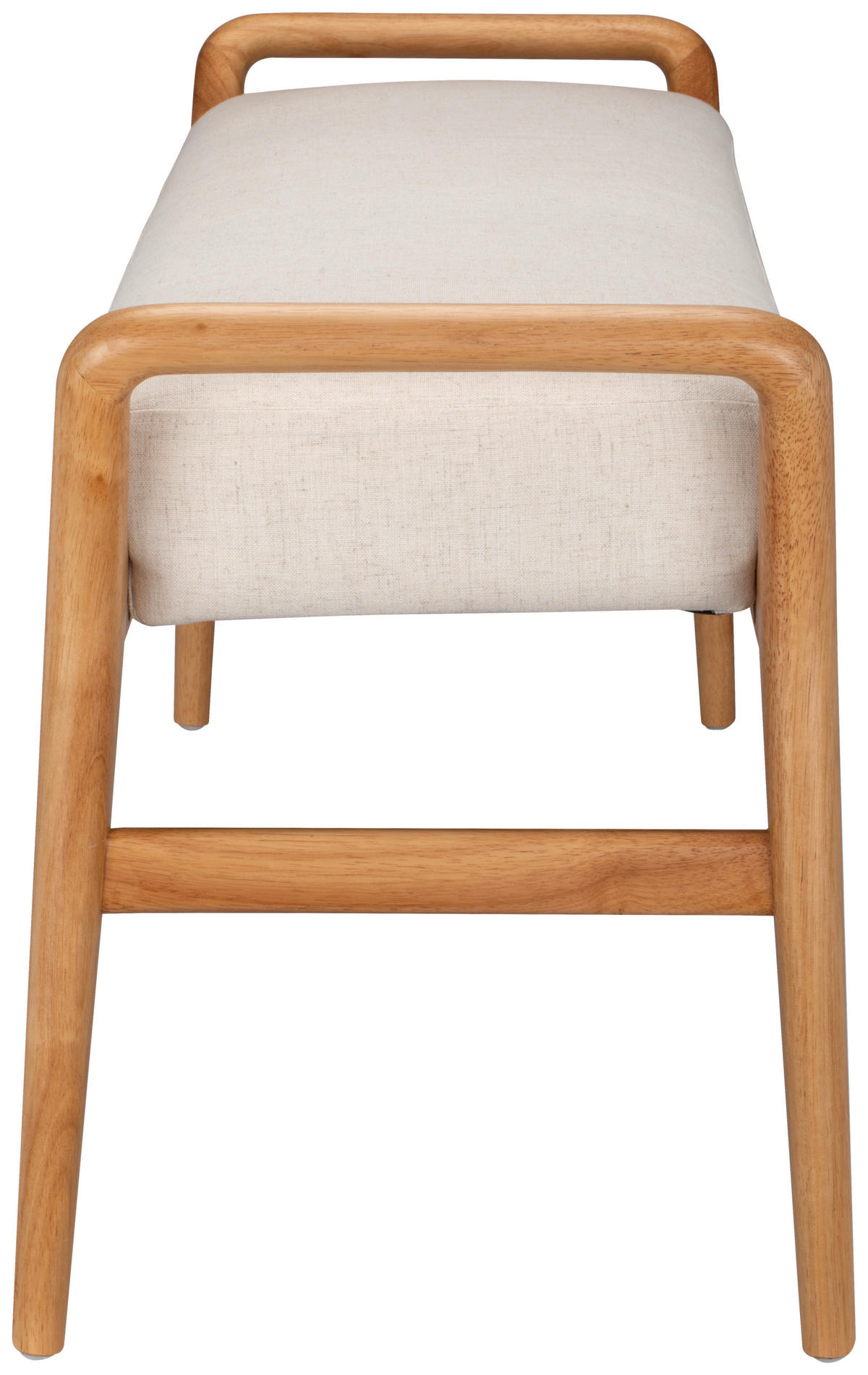 HOCKERBANK 119/51/39 cm Webstoff Naturfarben, Beige Kautschukholz massiv  - Beige/Naturfarben, Design, Holz/Textil (119/51/39cm) - MID.YOU