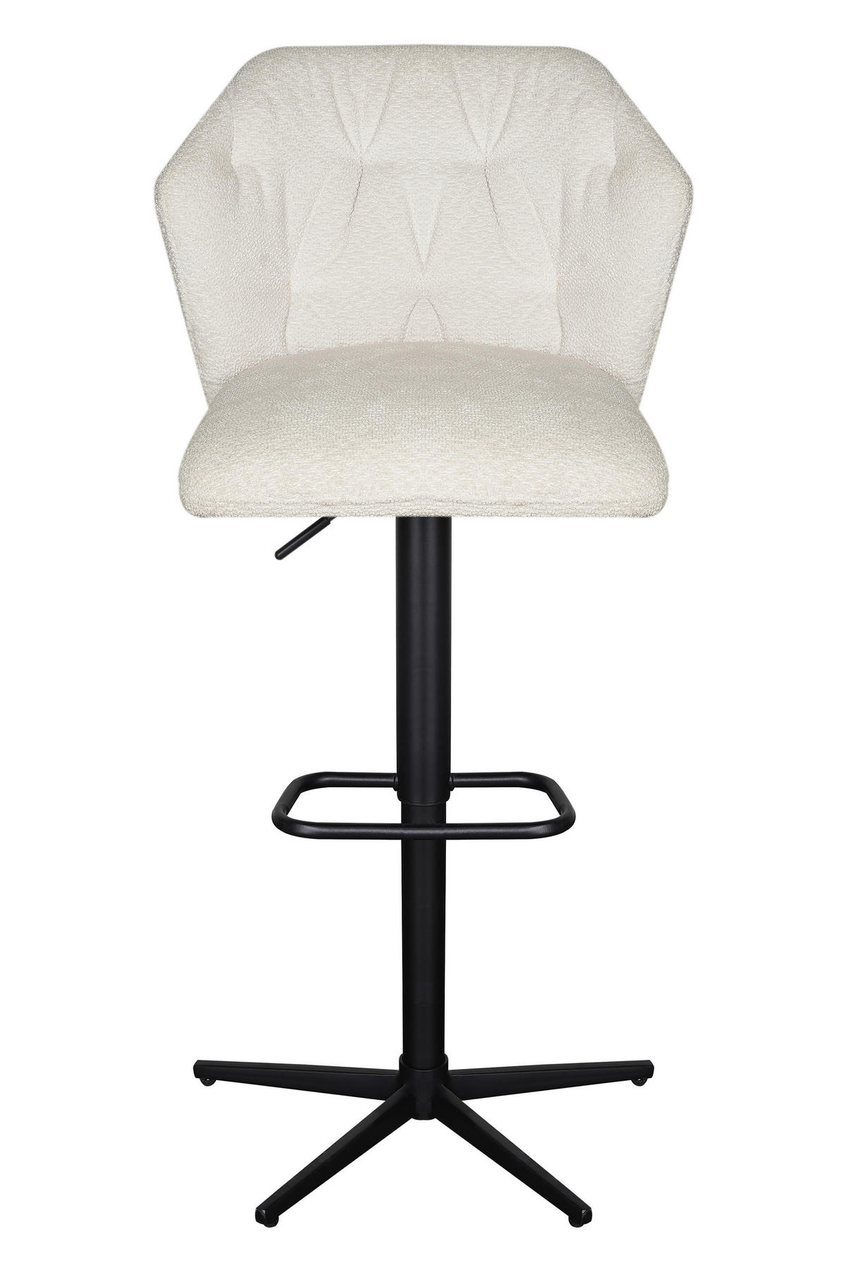 BARSKI STOL, krem barve, črna  - črna/krem barve, Design, kovina/tekstil (52,5/89-111/53cm) - Stylife