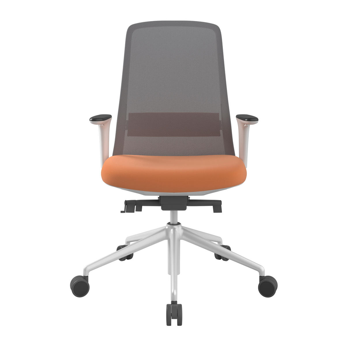 DREHSTUHL Grau, Orange, Weiß  - Orange/Weiß, MODERN, Kunststoff/Textil (70/103-115/70cm)