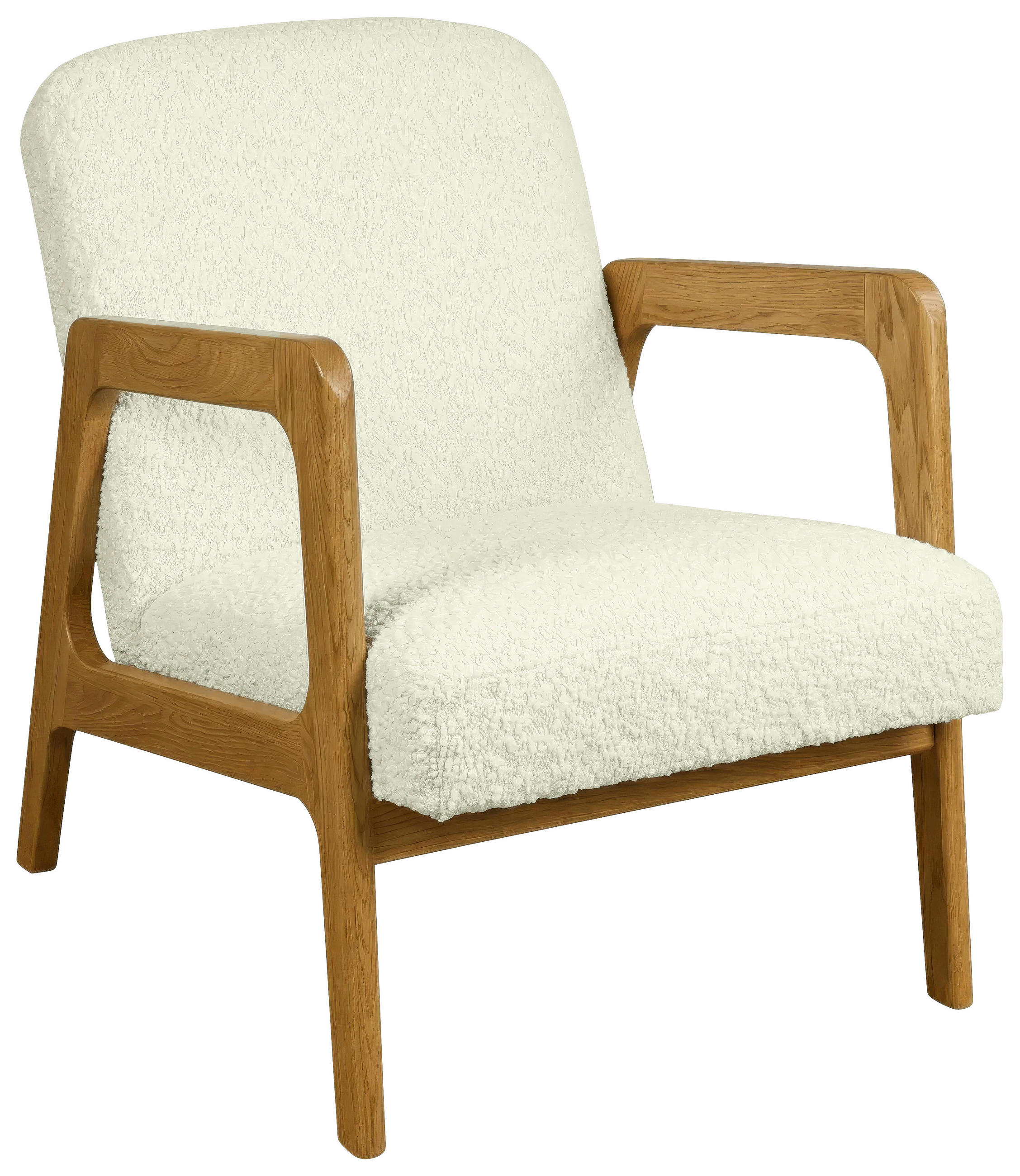 SESSEL in Bouclé Creme  - Creme, KONVENTIONELL, Holz/Textil (59/76/81cm) - Novel