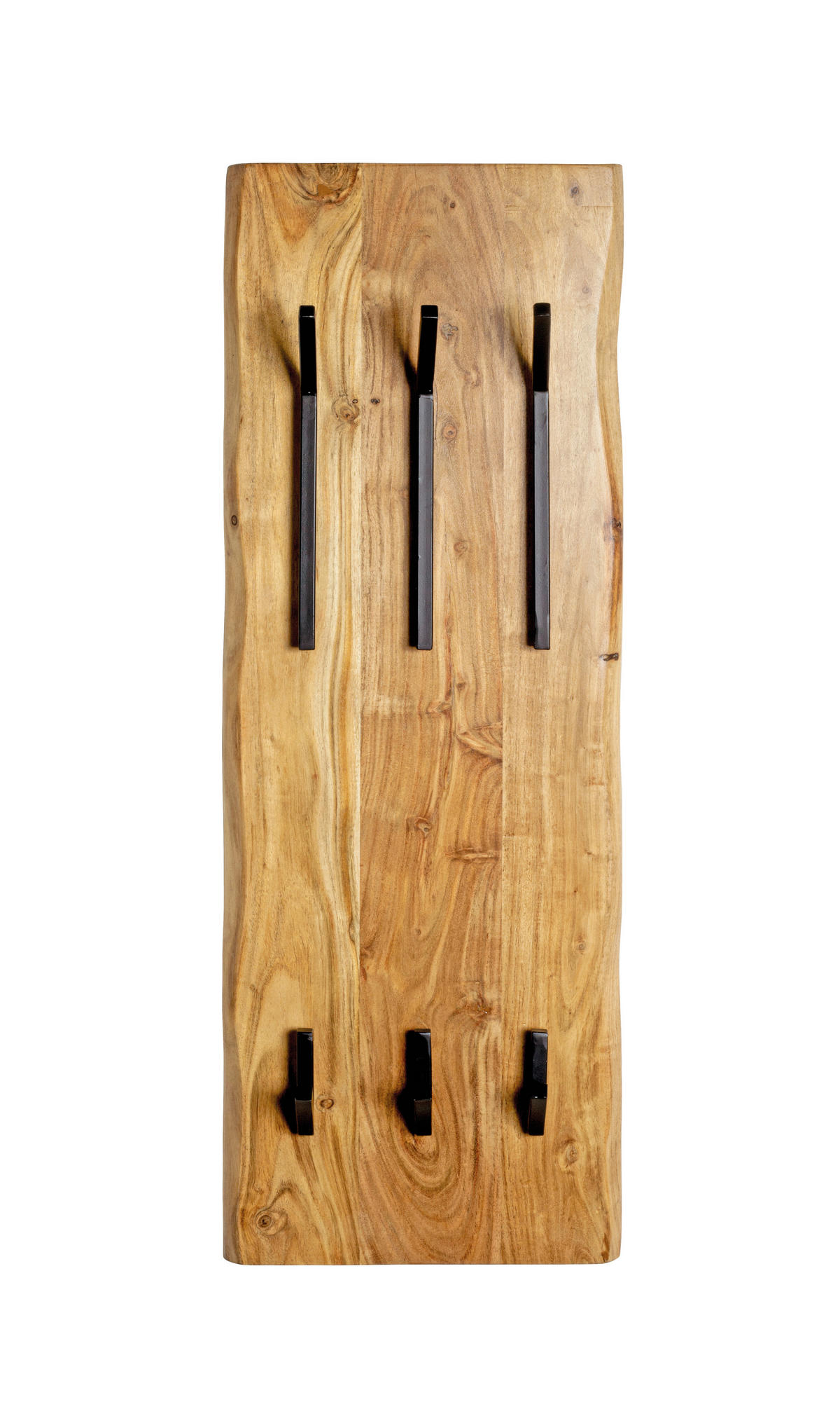 WANDGARDEROBE  in Akazie massiv Schwarz, Akaziefarben  - Schwarz/Akaziefarben, KONVENTIONELL, Holz/Metall (36/100/12cm)