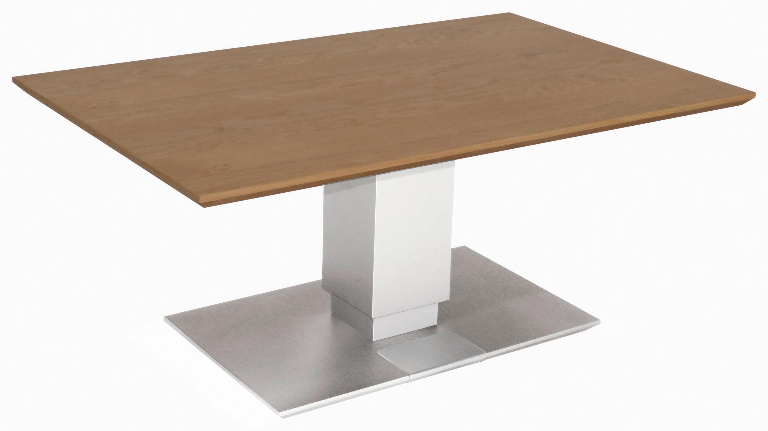 COUCHTISCH in Holz, Metall, Holzwerkstoff 110/70/49,5-68,5 cm  - Edelstahlfarben/Eichefarben, Design, Holz/Holzwerkstoff (110/70/49,5-68,5cm)