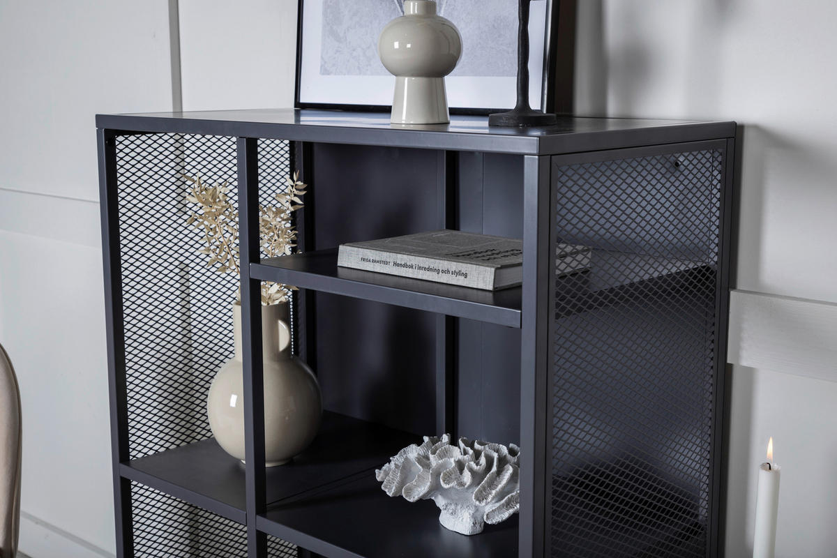 BÜCHERWAND Grau  - Dunkelgrau/Grau, Design, Metall (80/110/40cm) - Livetastic