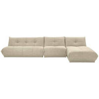 ECKSOFA in Lederlook Creme  - Creme, Trend, Textil (390/185cm) - Livetastic