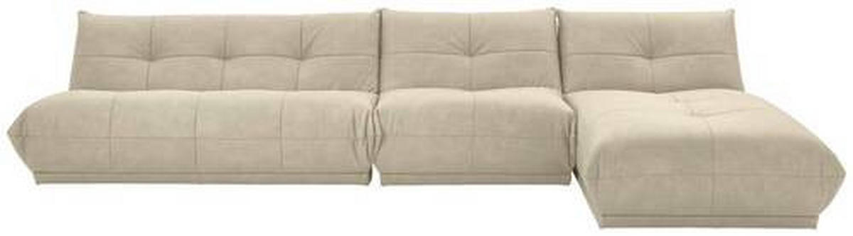ECKSOFA in Lederlook Creme  - Creme, Trend, Textil (390/185cm) - Livetastic