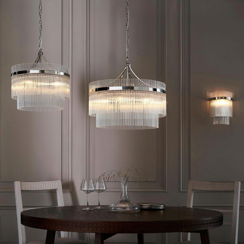 KRISTALL-HÄNGELEUCHTE 50/62-200 cm   - Transparent, KONVENTIONELL, Glas (50/62-200cm)