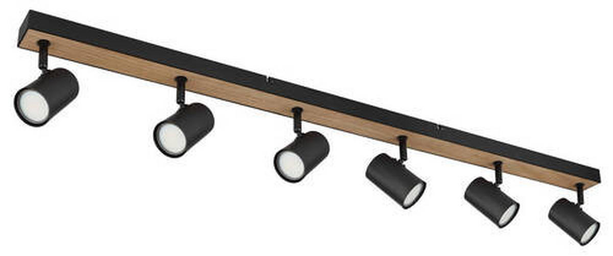 STRAHLER - Dunkelbraun/Schwarz, Natur, Holzwerkstoff/Metall (115/6/13,5cm) - Globo