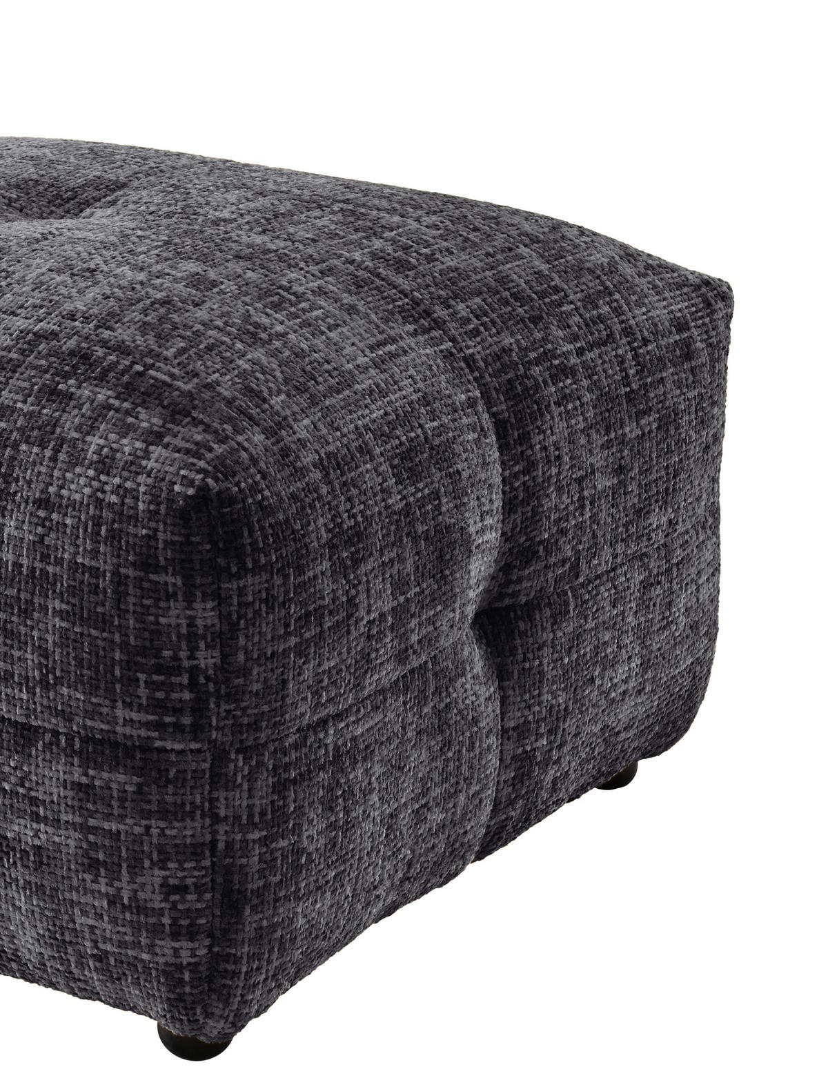 HOCKER in Textil Schwarz  - Schwarz, Design, Kunststoff/Textil (72/44/72cm) - Livetastic
