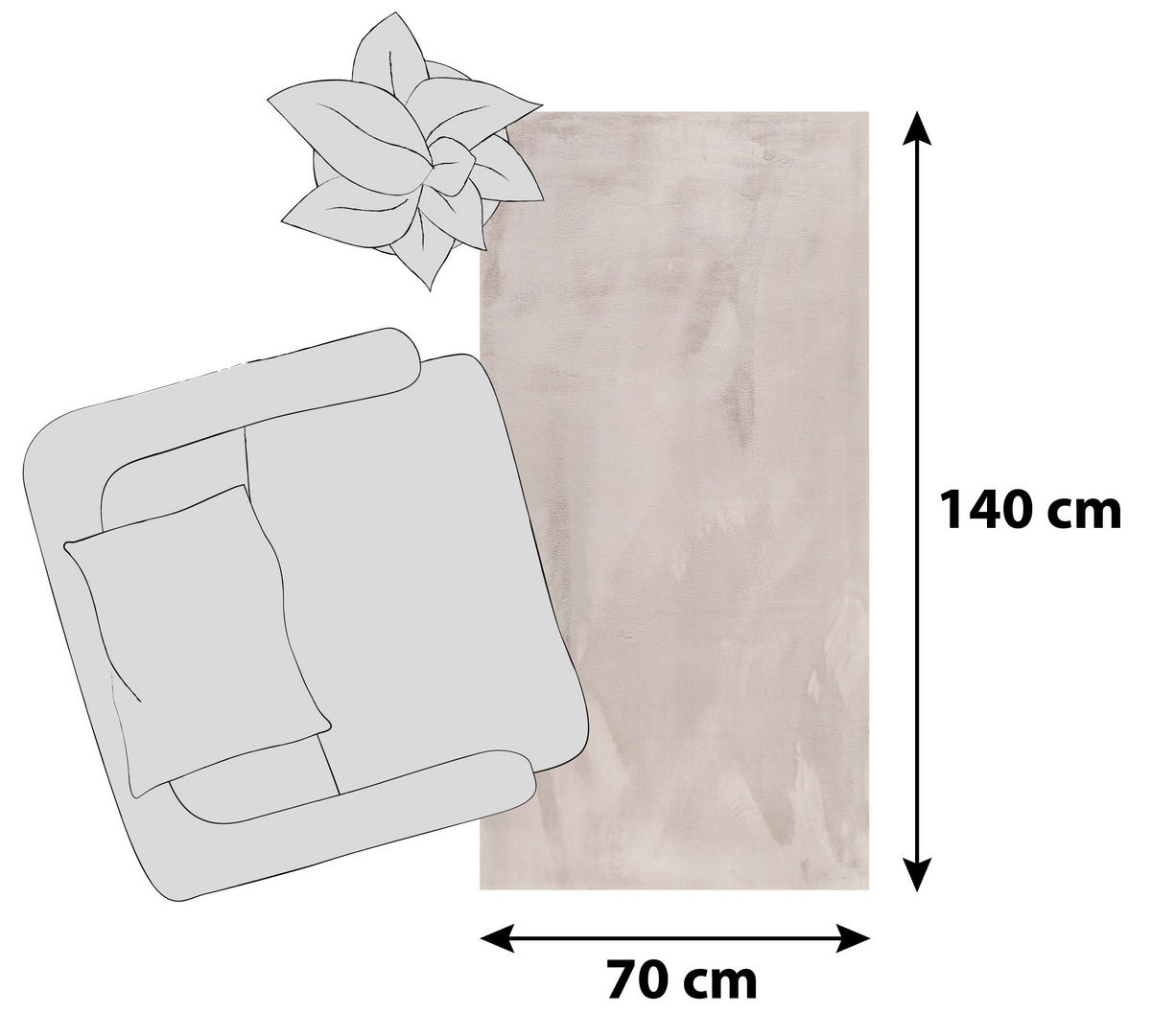 HOCHFLORTEPPICH 70/140 cm Alice Greige  - Greige, KONVENTIONELL, Textil (70/140cm) - Esprit