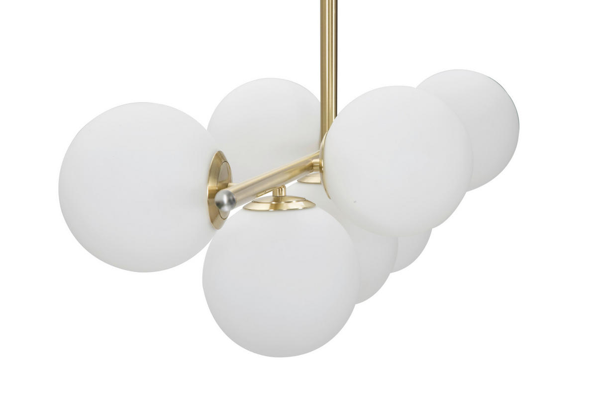 DECKENLEUCHTE 81/30/74 cm  - Goldfarben/Weiß, Trend, Glas/Metall (81/30/74cm) - Mauro Ferretti