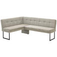 ECKBANK 155/213 cm  in Beige  - Beige/Schwarz, Design, Textil/Metall (155/213cm) - Novel