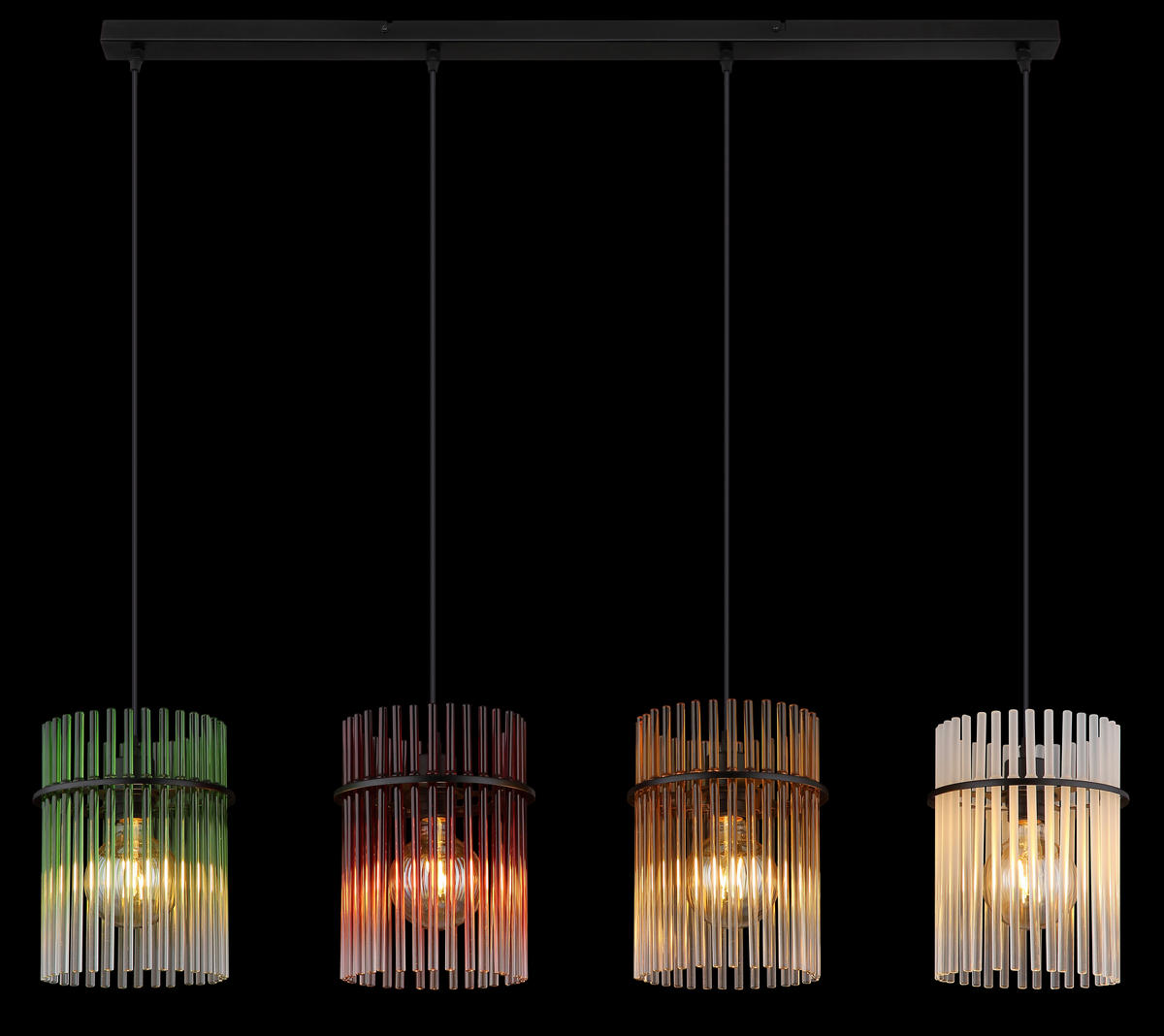 HÄNGELEUCHTE GORLEY 110/20/140 cm   - Klar/Brombeere, LIFESTYLE, Glas/Kunststoff (110/20/140cm) - Globo