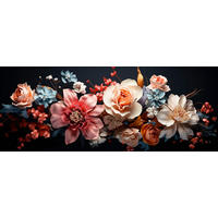 GLASBILD Blumen  - Multicolor, Basics, Glas (50/125/1,40cm) - Euroart