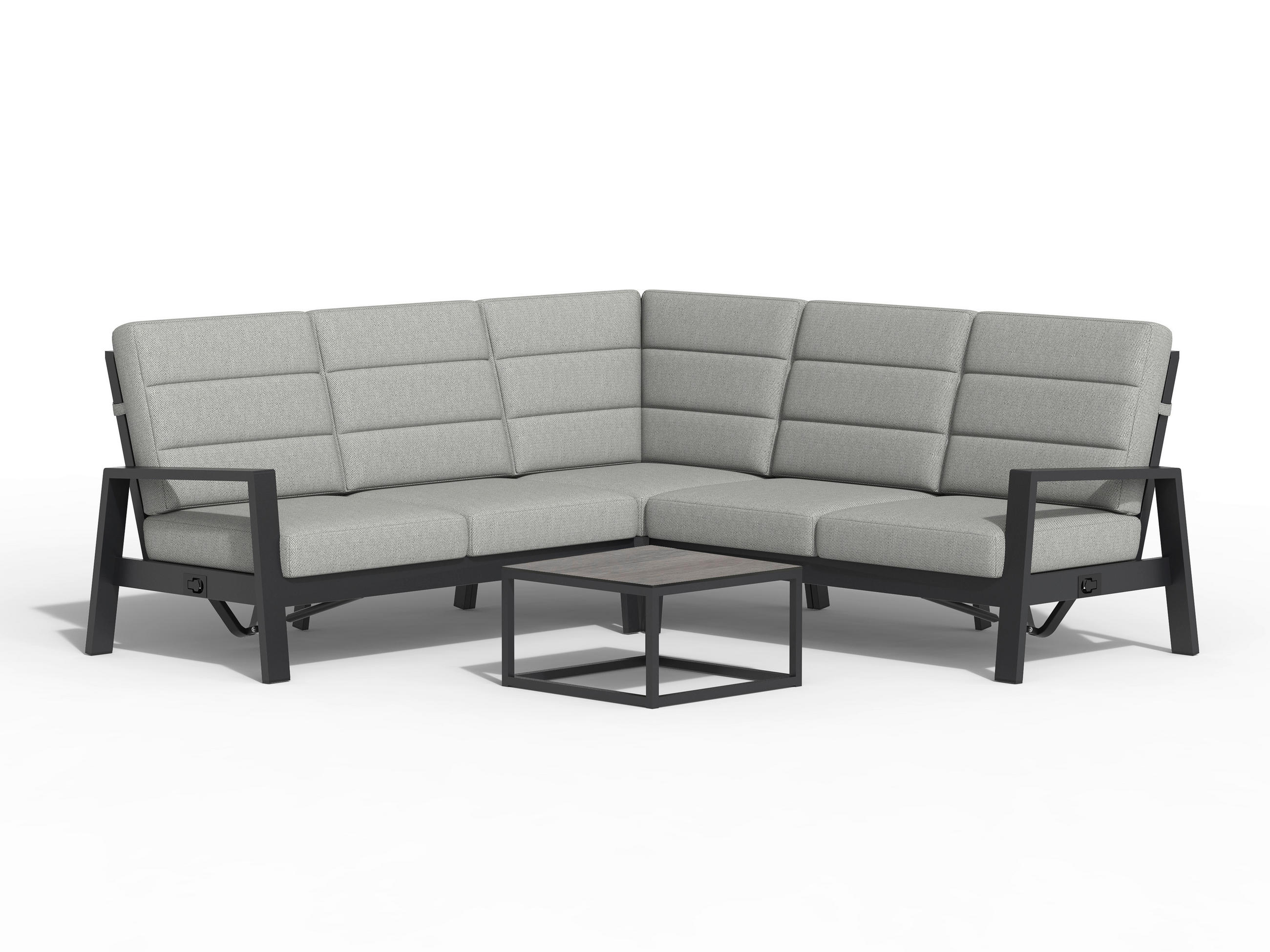 LOUNGETISCH  - Anthrazit/Grau, Modern, Kunststoff/Metall (80/80/40cm) - Tierra Outdoor