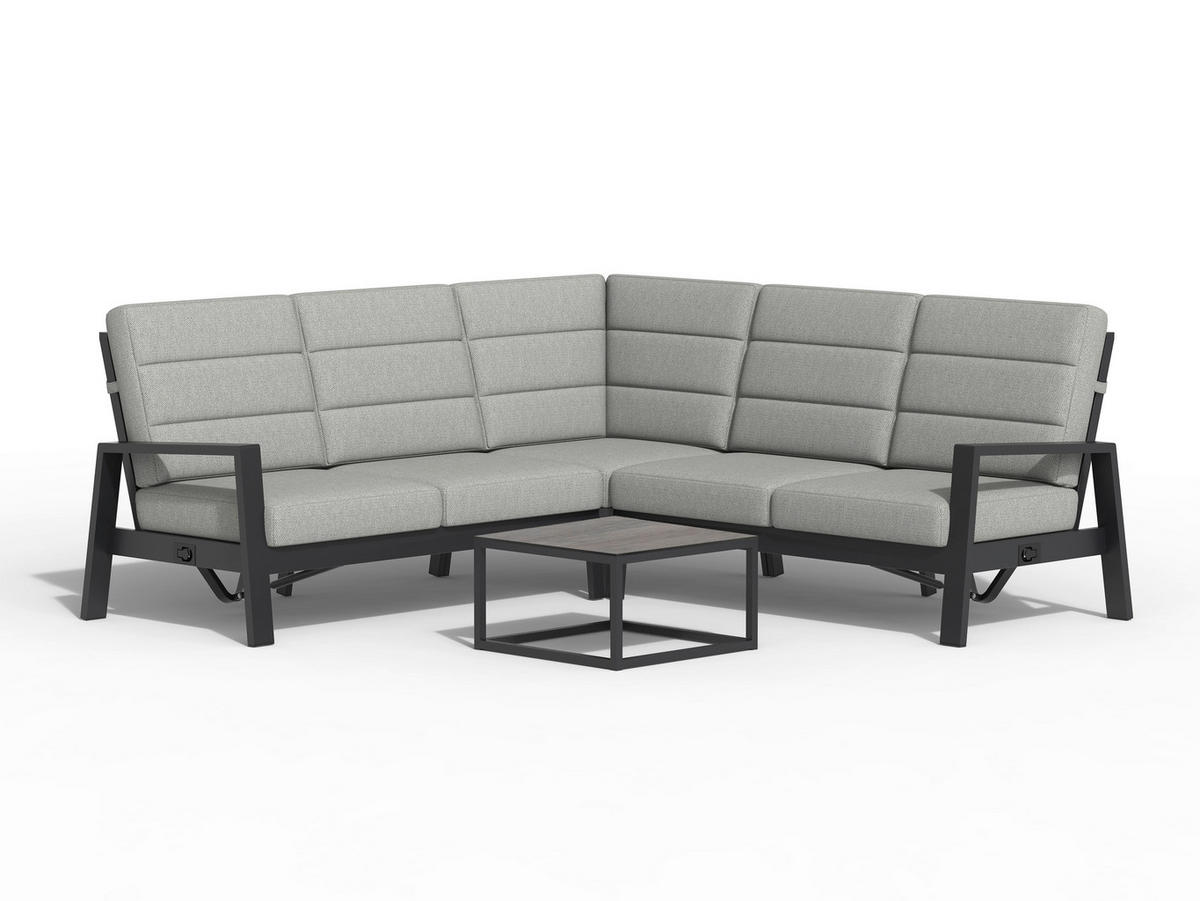 LOUNGETISCH  - Anthrazit/Grau, Modern, Kunststoff/Metall (80/80/40cm) - Tierra Outdoor