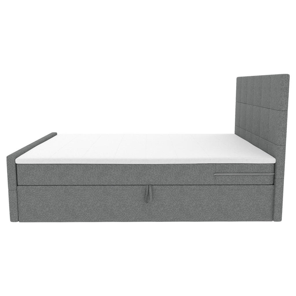 Thumbnail - Boxxx Boxbett, Grau, Textil, H3, Höhe ca. 17 cm, 120x200 cm, Topper durchgehend, Matratze geteilt, Schlafzimmer, Betten,...