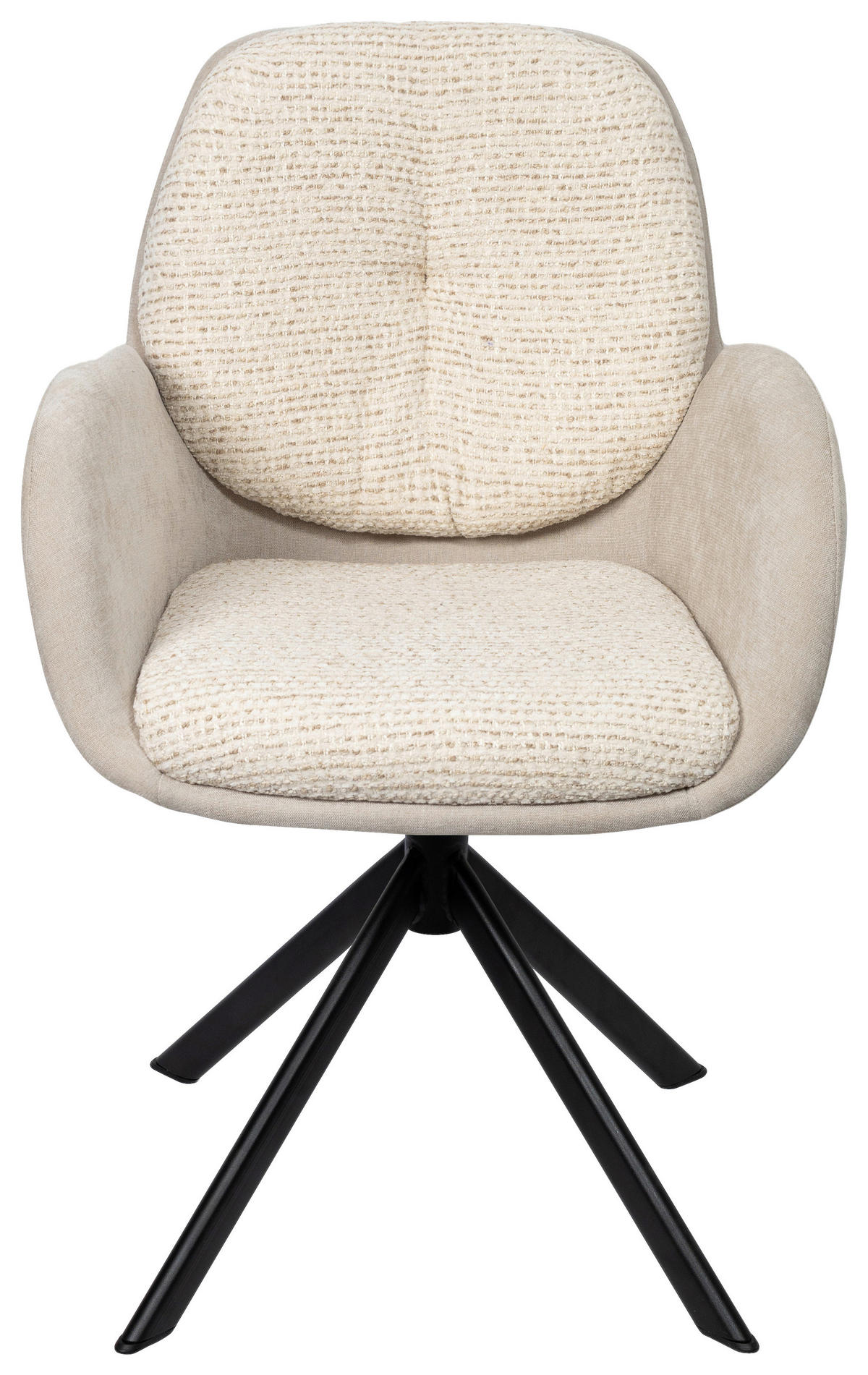 ARMLEHNSTUHL  in Eisen Webstoff  - Beige/Schwarz, Design, Textil/Metall (59/90/64cm) - Linea Natura