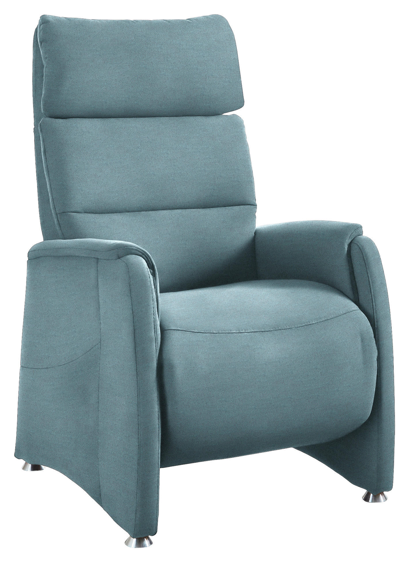 RECLINERFÅTÖLJ i flatväv ljusblå  - ljusblå/aluminiumfärg, Klassisk, metall/textil (69/111/83cm) - Livetastic