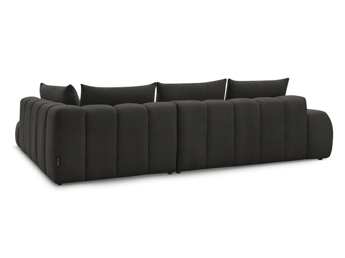 ECKSOFA Ottomane rechts  EVEREST Schwarz Struktur  - Schwarz, MODERN, Kunststoff/Textil (352/210cm)