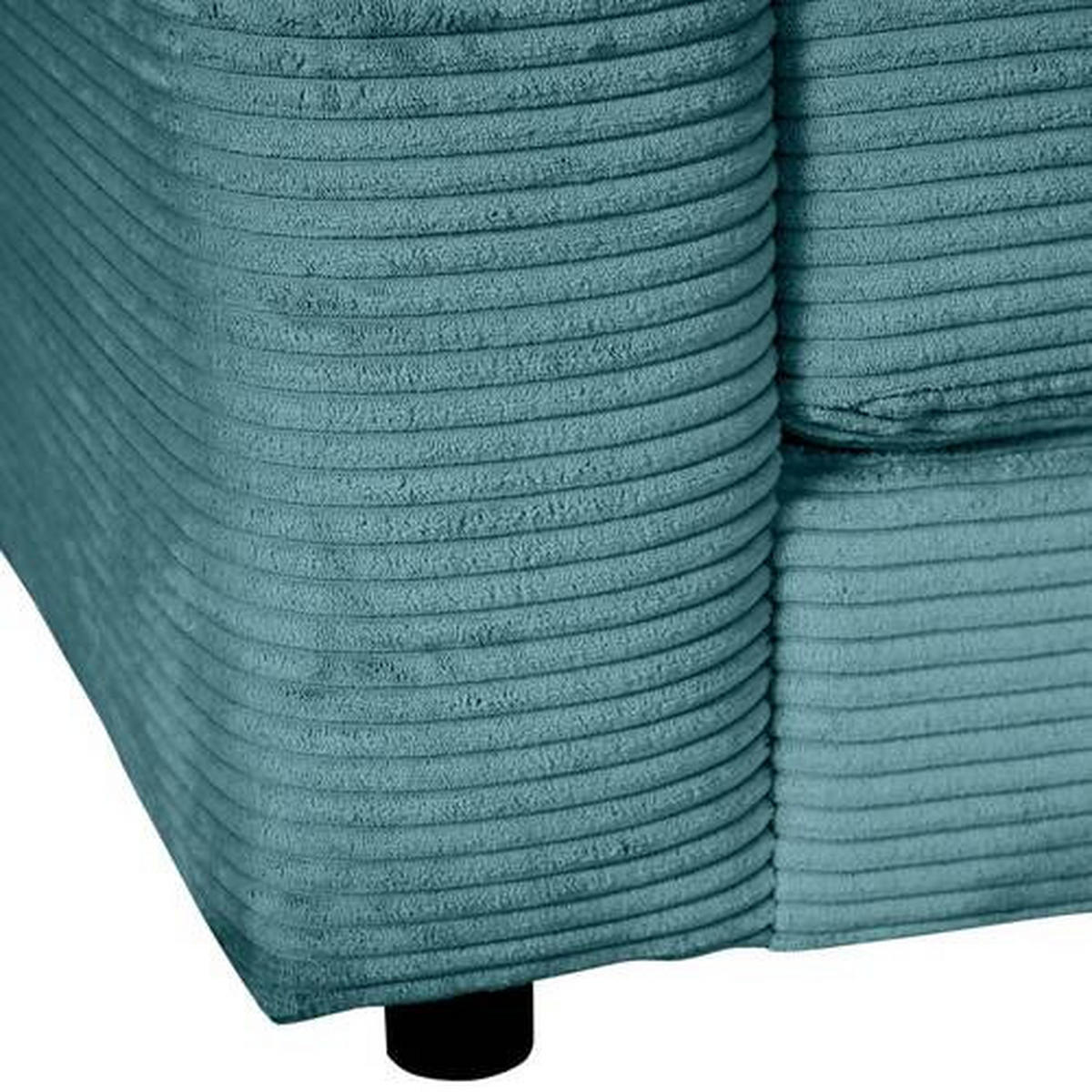 ECKSOFA in Cord Petrol  - Petrol/Schwarz, Design, Kunststoff/Textil (240/175cm) - Landscape
