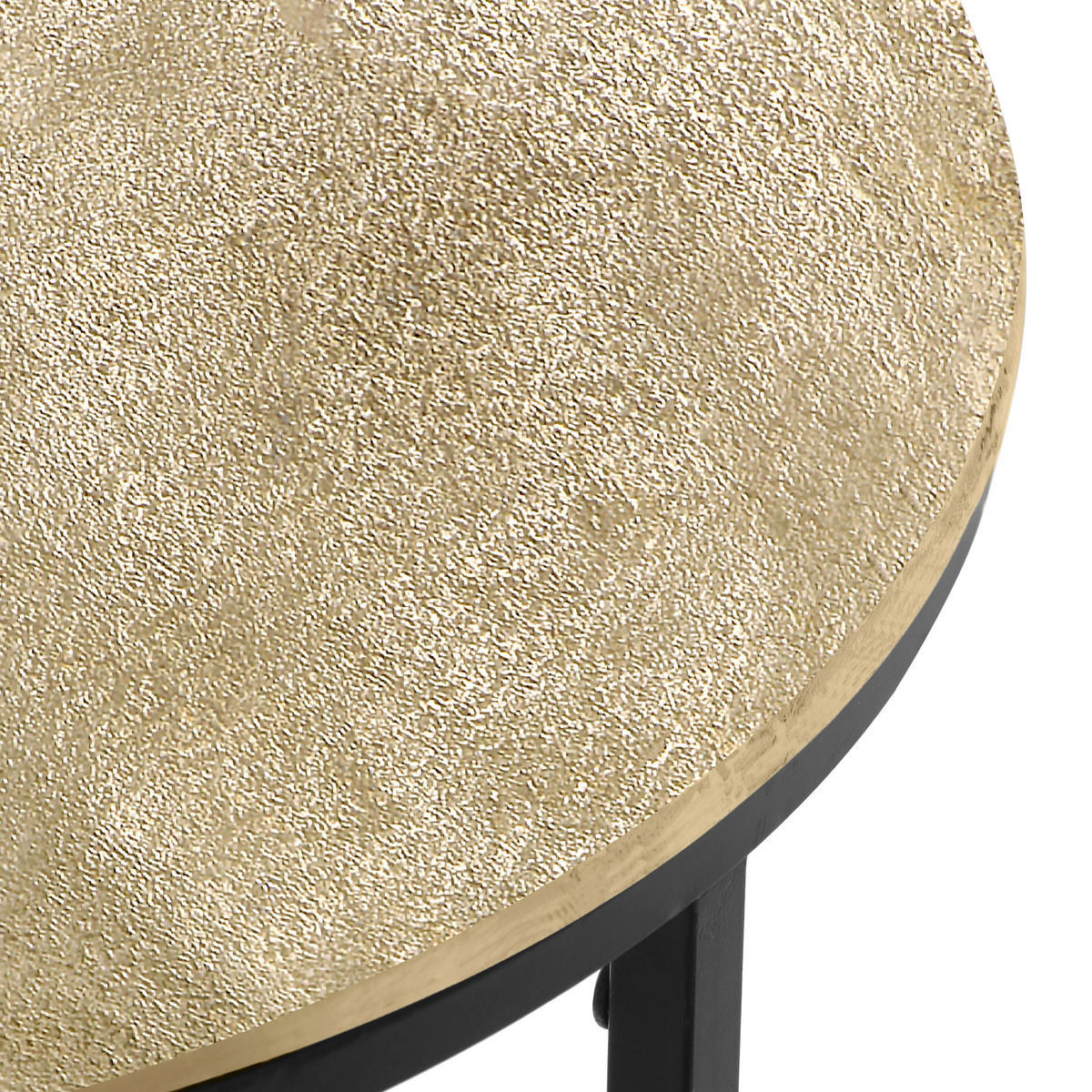 BEISTELLTISCH 41/41/61 cm Schwarz, Goldfarben rund  - Goldfarben/Schwarz, Design, Metall (41/41/61cm) - Boxxx
