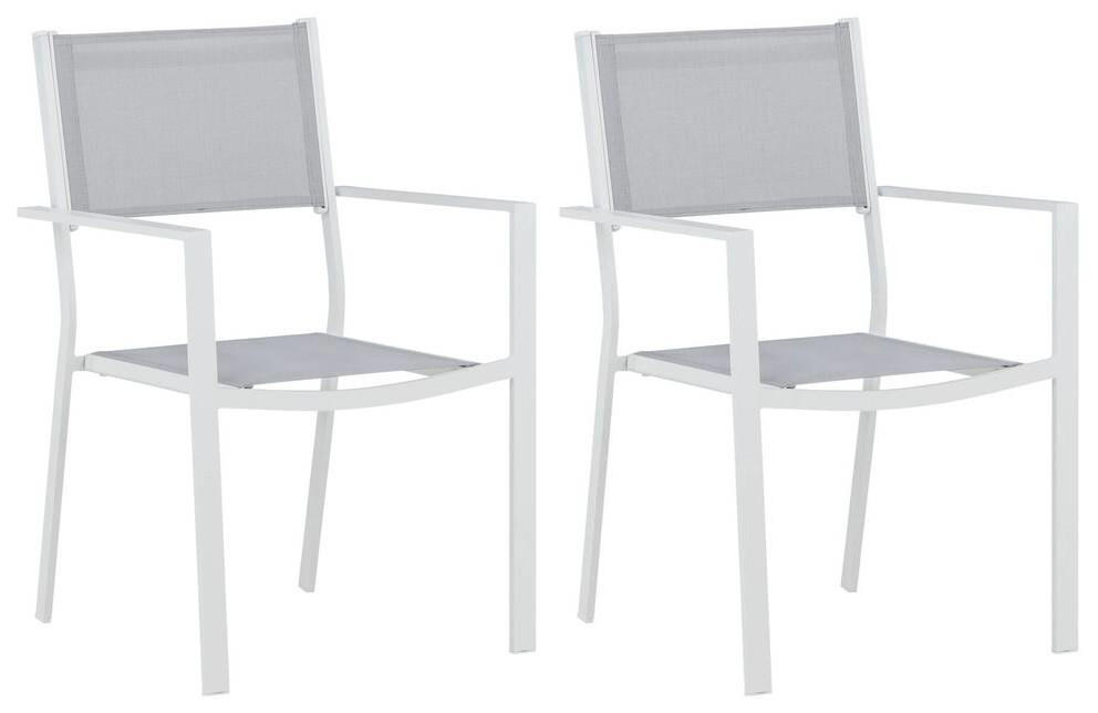 STAPELSESSEL Aluminium Weiß  - Weiß, KONVENTIONELL, Textil/Metall (56.5/88/61cm) - Gardenson