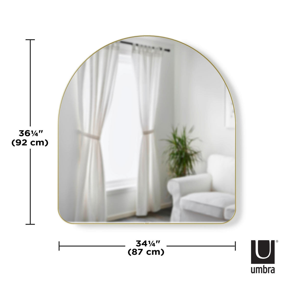 NÁSTENNÉ ZRKADLO 87/92/3 cm  - zlatá, Basics, kov/sklo (87/92/3cm) - Umbra