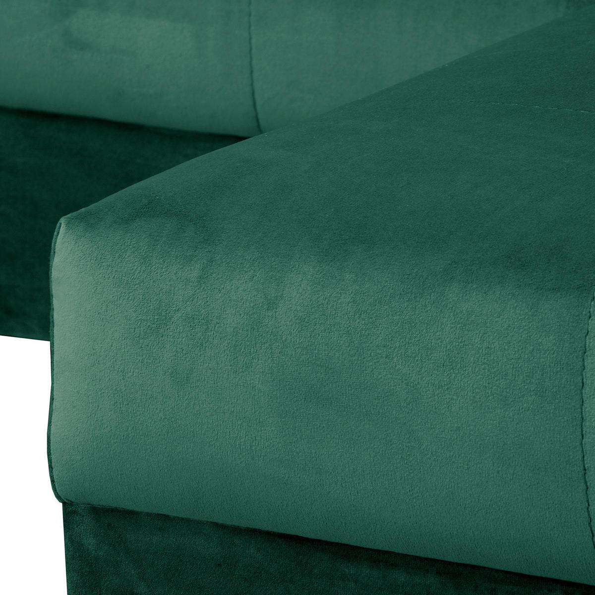 ECKSOFA inkl. Hocker Ariella in Samt Grün  231/161 cm  - Naturfarben/Grün, Design, Holz/Textil (231/161cm) - Livetastic