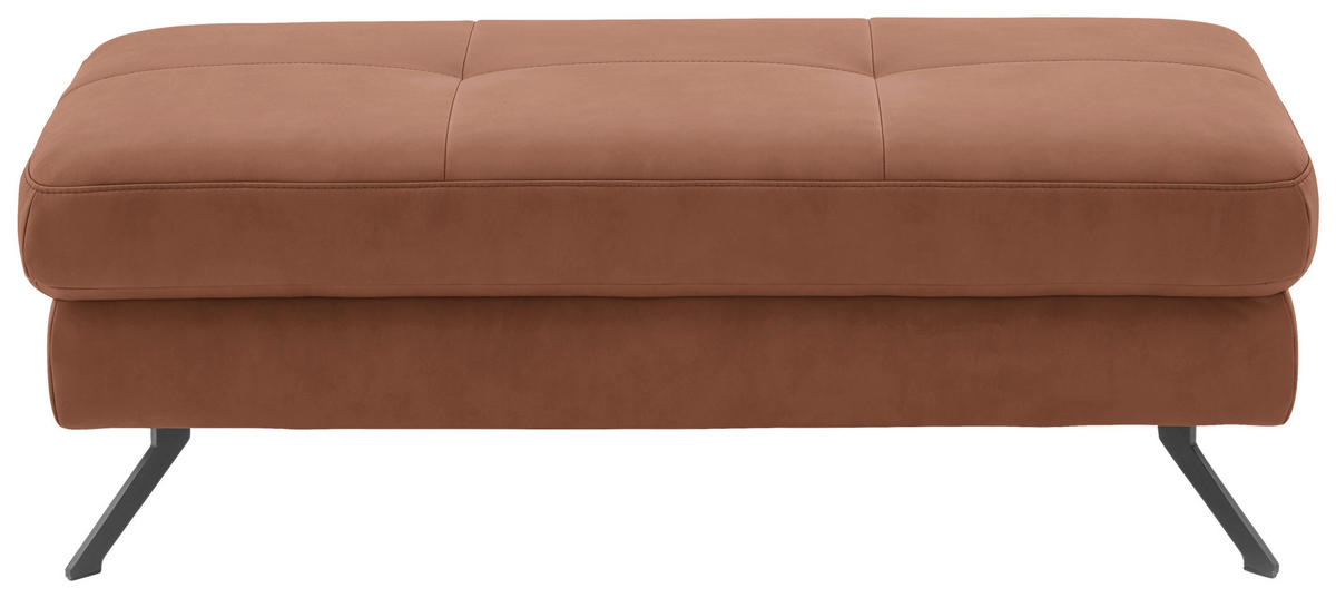 HOCKER in Textil Braun  - Schwarz/Braun, Design, Textil/Metall (130/47/65cm) - Beldomo System