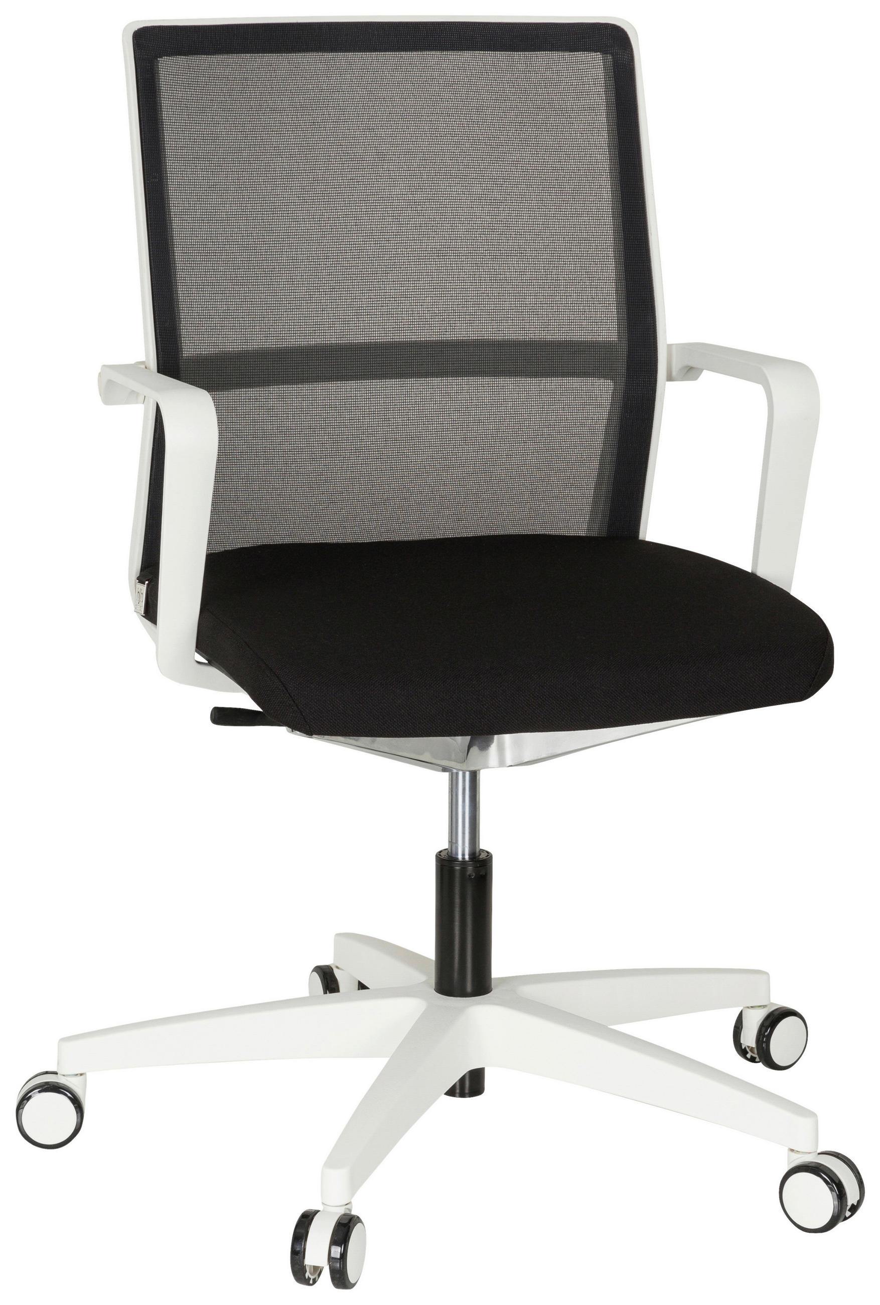 SNURRSTOL  i nätklädsel, flatväv svart, vit  - vit/svart, Modern, textil/plast (57/105/55cm) - MID.YOU