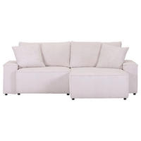 HÖRNSOFFA i manchester beige  - beige/svart, Klassisk, textil/plast (250/153cm) - MID.YOU