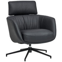 RELAXSESSEL Metall, Leder Schwarz  - Schwarz, Design, Leder/Metall (73/86/83cm) - Dieter Knoll
