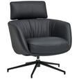 RELAXSESSEL in Metall, Leder Schwarz  - Schwarz, Design, Leder/Metall (73/86/83cm) - Dieter Knoll